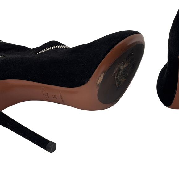 Alaia Suede Sock Bootie Zippered Boots Size 35 - Picture 6 of 8